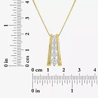 G-H/ Si2-I1 Womens 5/8 CT. T.W. Lab Grown White Diamond 14K Gold Over Silver 18 Inch Pendant Necklace