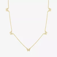 Diamond Addiction Butterfly (G-H/ Si2-I1) Womens 1/4 CT. T.W. Lab Grown White Diamond 14K Gold Over Silver Butterfly 18 Inch Pendant Necklace