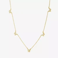 Diamond Addiction Butterfly (G-H/ Si2-I1) Womens 1/4 CT. T.W. Lab Grown White Diamond 14K Gold Over Silver Butterfly 18 Inch Pendant Necklace