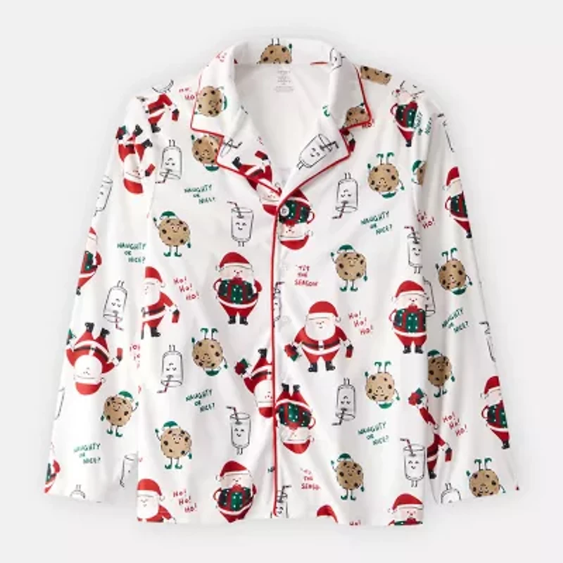 Carter's Family Matching Adult Santa Unisex Adult Fleece Long Sleeve 2-pc. Matching Family Pajama Sets