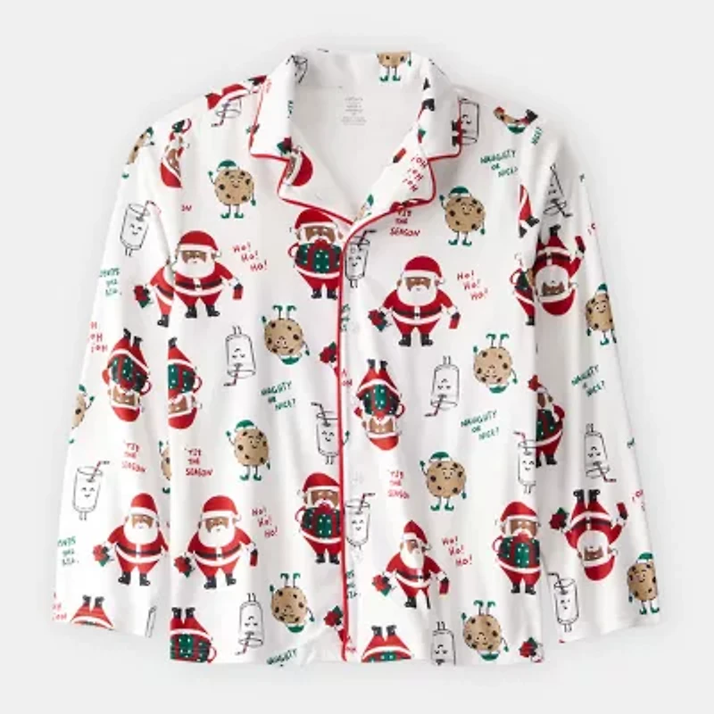 Carter's Family Matching Adult Santa Unisex Fleece Long Sleeve 2-pc. Pajama Sets