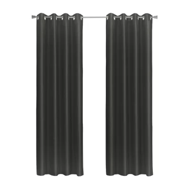 Glacier Grommet Top 100% Blackout Single Curtain Panel