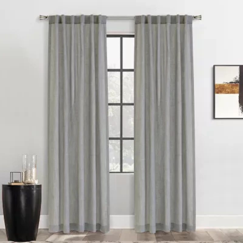 Johnstown Back Tab Light-Filtering Single Curtain Panel