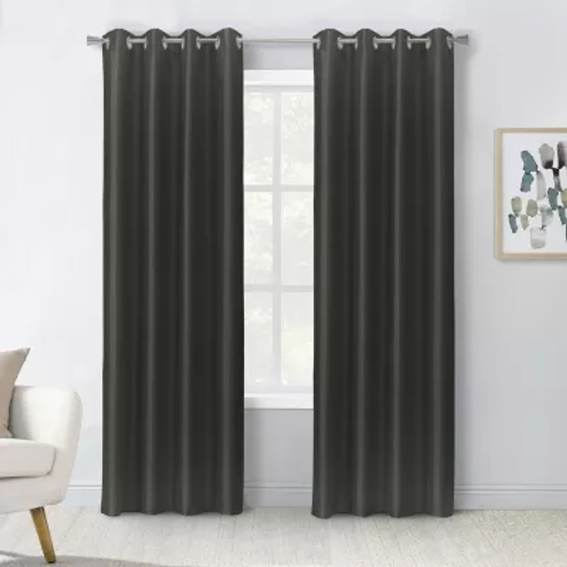 Glacier Grommet Top 100% Blackout Single Curtain Panel