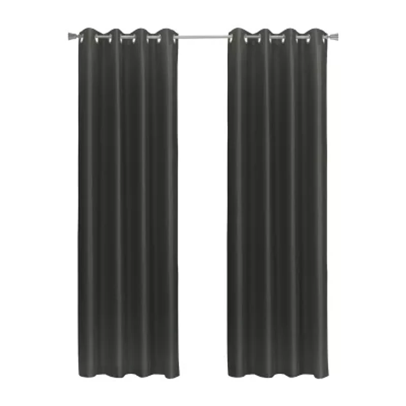 Glacier Grommet Top 100% Blackout Single Curtain Panel