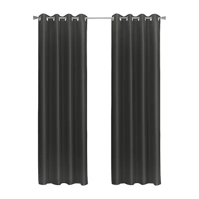 Glacier Grommet Top 100% Blackout Single Curtain Panel