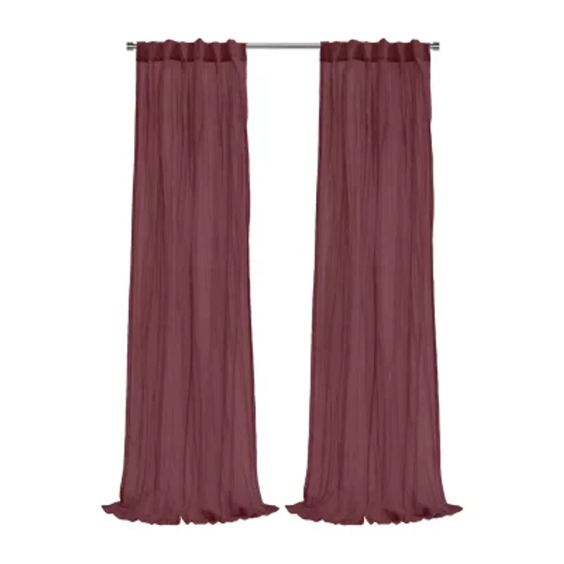Paloma Back Tab Sheer Single Curtain Panel