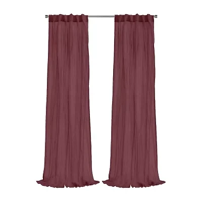Paloma Back Tab Sheer Single Curtain Panel