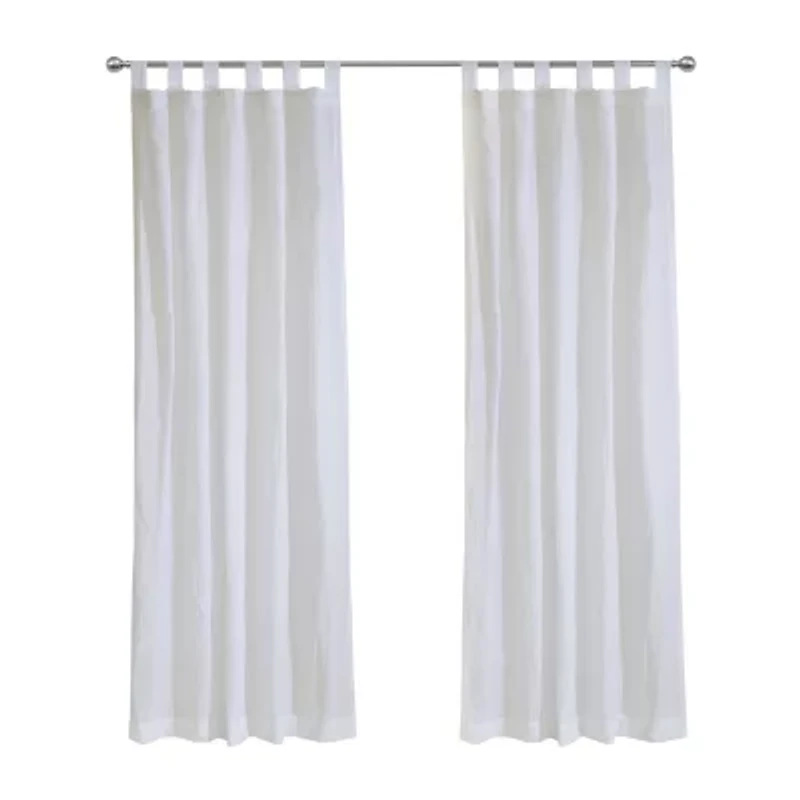 Crushed Tab Top Sheer Single Curtain Panel