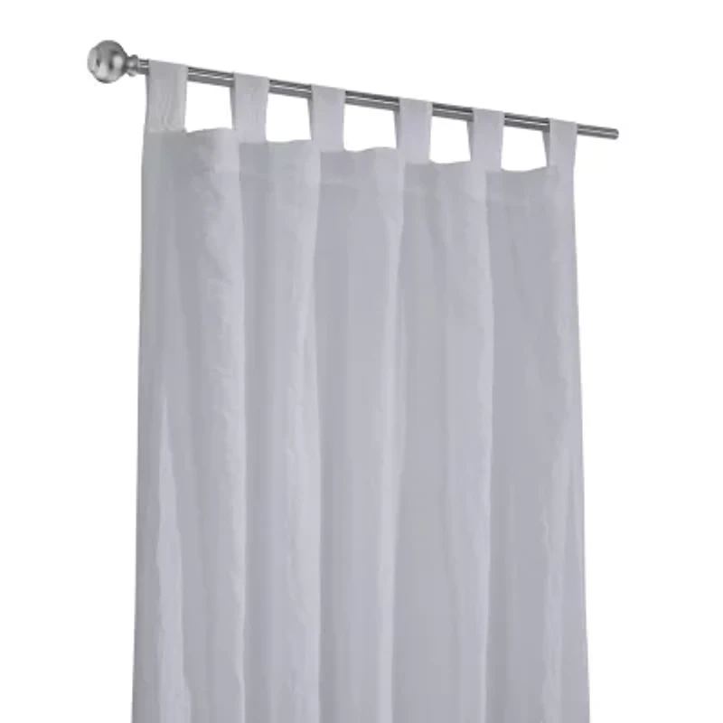 Crushed Tab Top Sheer Single Curtain Panel