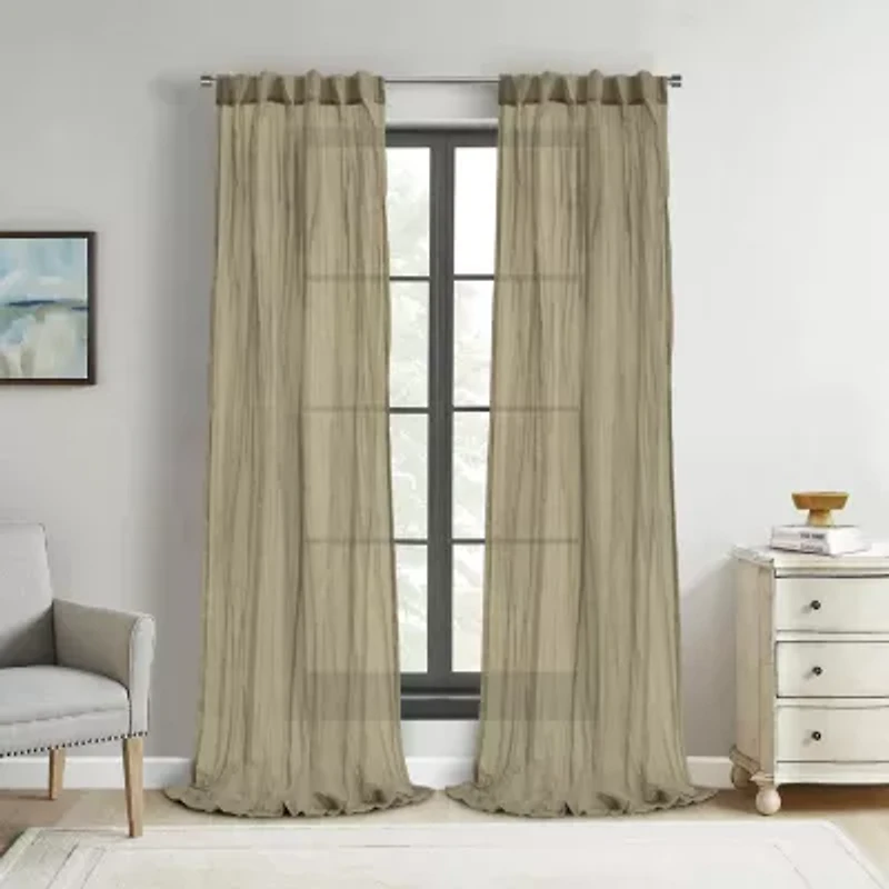 Habitat Paloma Back Tab Sheer Single Curtain Panel