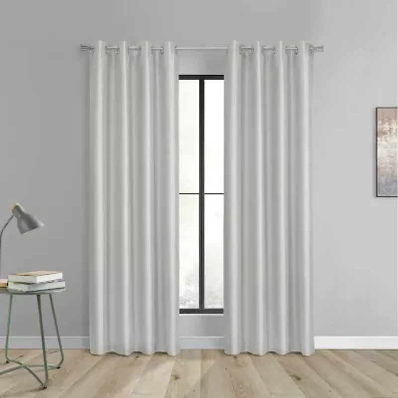 Thermaplus Glacier Grommet Top 100% Blackout Single Curtain Panel