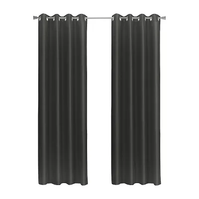 Glacier Grommet Top 100% Blackout Single Curtain Panel