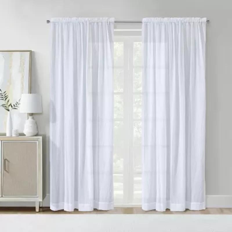 Habitat Crushed Rod Pocket Sheer Single Curtain Panel