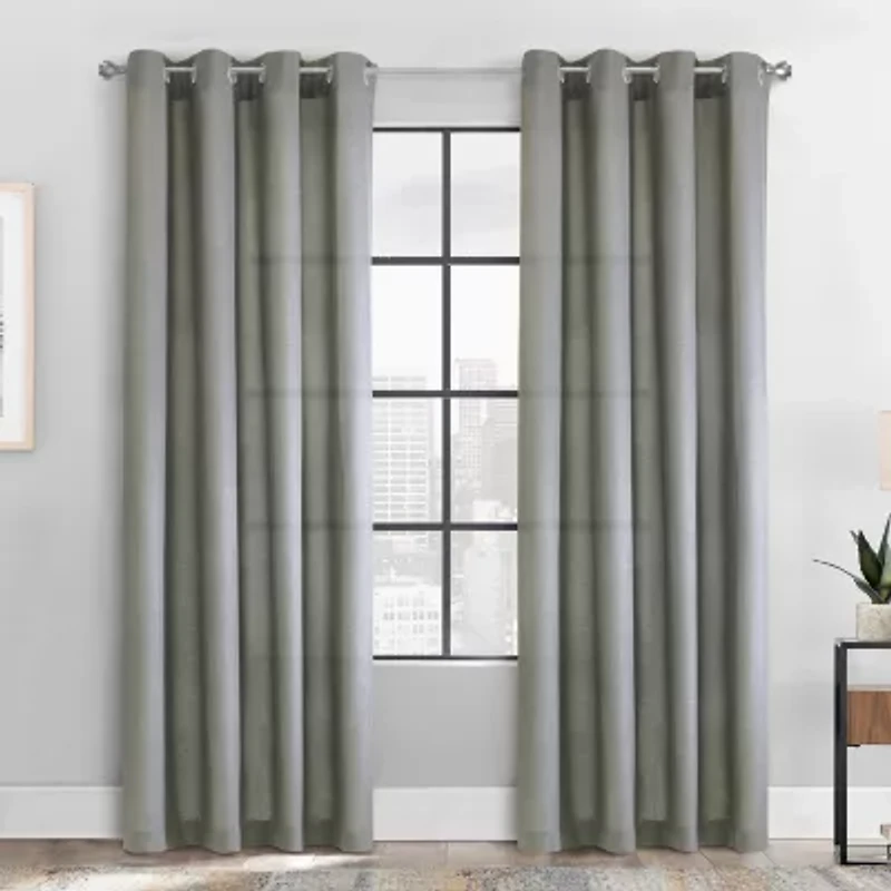 Milo Grommet Top Light-Filtering Single Curtain Panel