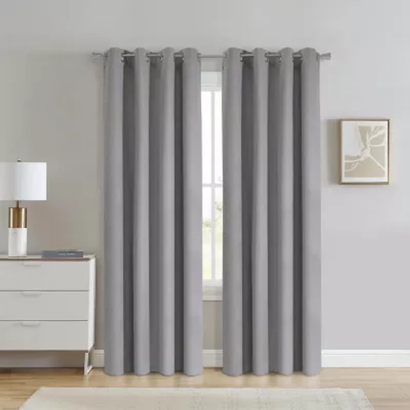 Thermaplus Duo Vice Versa Grommet Top 100% Blackout Single Curtain Panel
