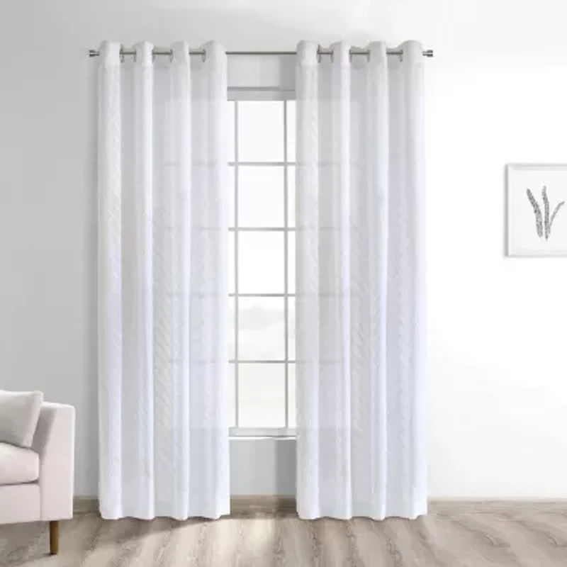Regina Grommet Top Sheer Single Curtain Panel