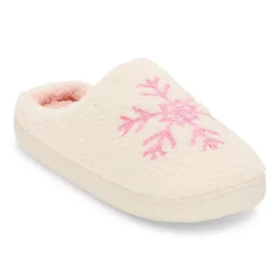 Olivia Miller Holiday Snowflake Womens Slip-On Slippers