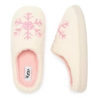Olivia Miller Holiday Snowflake Womens Slip-On Slippers