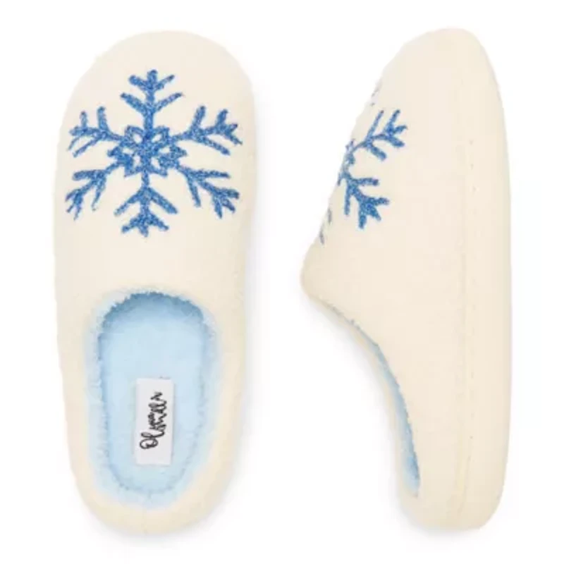 Olivia Miller Holiday Snowflake Womens Slip-On Slippers