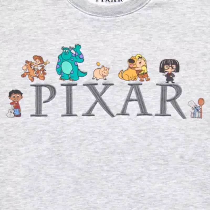 Disney Pixar Oversized Womens Crew Neck Long Sleeve Juniors Sweatshirt