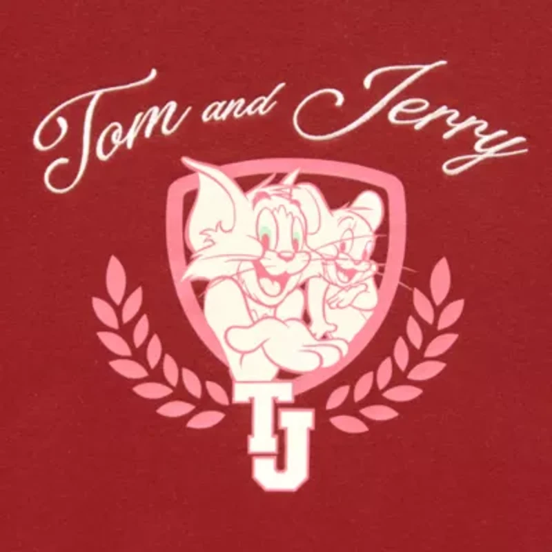 Womens Juniors Crew Neck Long Sleeve Breathable Tom and Jerry Sweatshirt