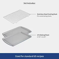 Tramontina Rise 3-pc. Cookie Sheet and Cooling Rack Set