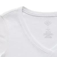 St. John's Bay Womens Easy-on + Easy-off V Neck Short Sleeve Adaptive T-Shirt