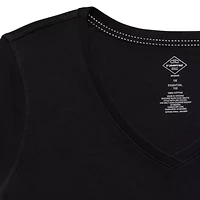 St. John's Bay Womens Plus Easy-on + Easy-off V Neck Short Sleeve Adaptive T-Shirt