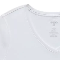 St. John's Bay Womens Plus Easy-on + Easy-off V Neck Short Sleeve Adaptive T-Shirt