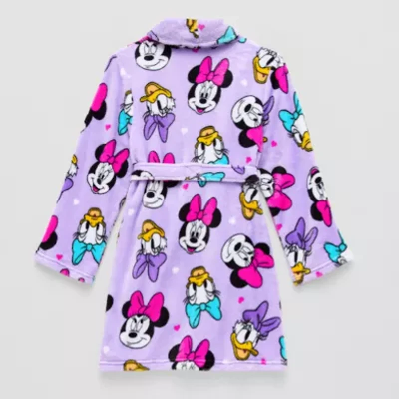 Disney Collection Little & Big Kid Girls Knee Length Long Sleeve Minnie Mouse Robe