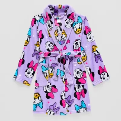 Disney Collection Little & Big Kid Girls Knee Length Long Sleeve Minnie Mouse Robe