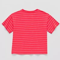 Thereabouts Little & Big Kid Girls Crew Neck Short Sleeve Boxy Fit Graphic T-Shirt