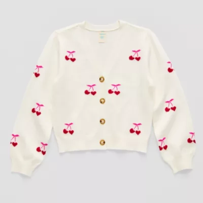 Thereabouts Little & Big Kid Girls Long Sleeve Button Cardigan