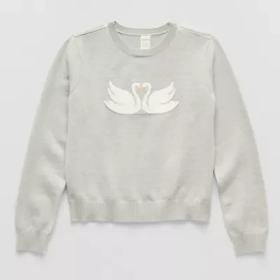 Thereabouts Little & Big Kid Girls Round Neck Long Sleeve Pullover Sweater