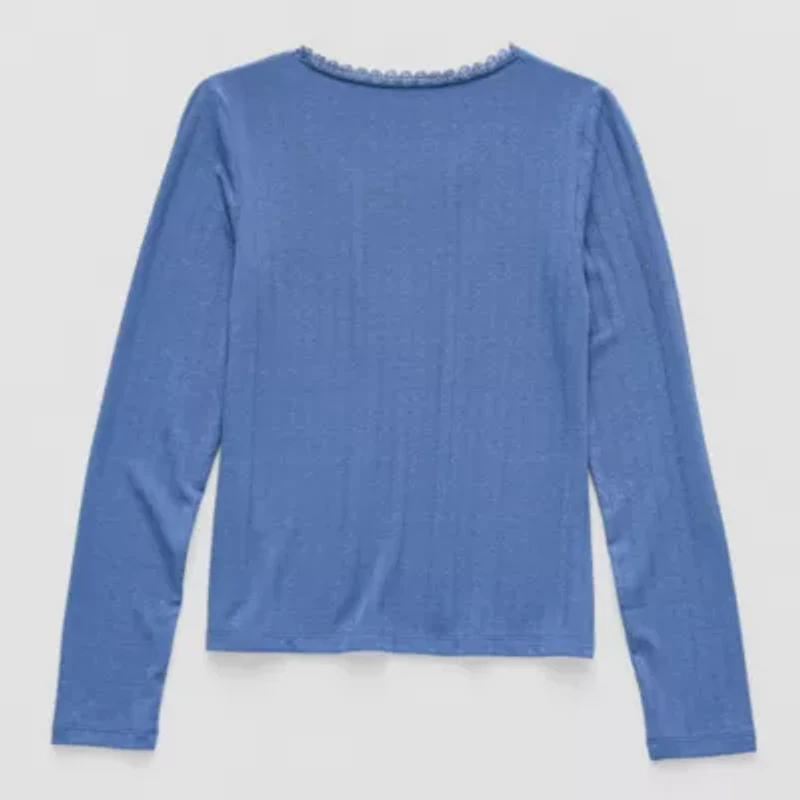 Thereabouts Little & Big Kid Girls Square Neck Long Sleeve T-Shirt