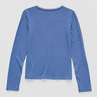 Thereabouts Little & Big Kid Girls Square Neck Long Sleeve T-Shirt