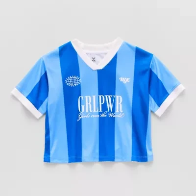 Xersion Little & Big Kid Girls V Neck Short Sleeve Moisture Wicking Quick Dry Jersey