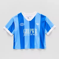 Xersion Little & Big Kid Girls V Neck Short Sleeve Moisture Wicking Quick Dry Jersey