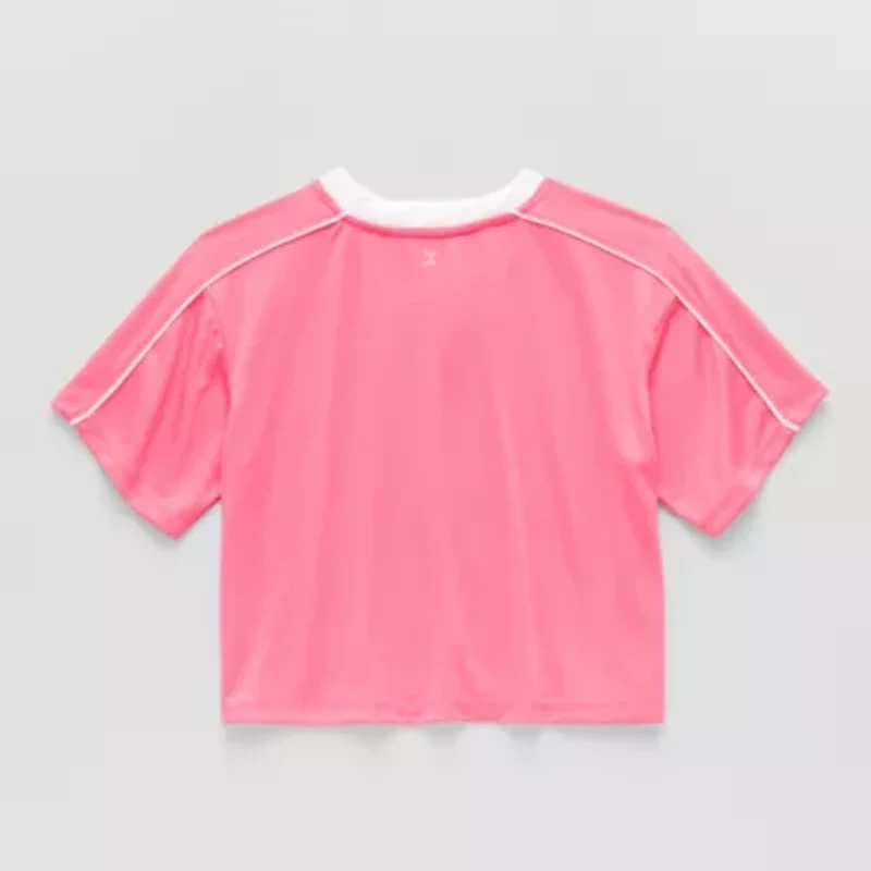 Xersion Big Kid Girls V Neck Short Sleeve Moisture Wicking Quick Dry Jersey