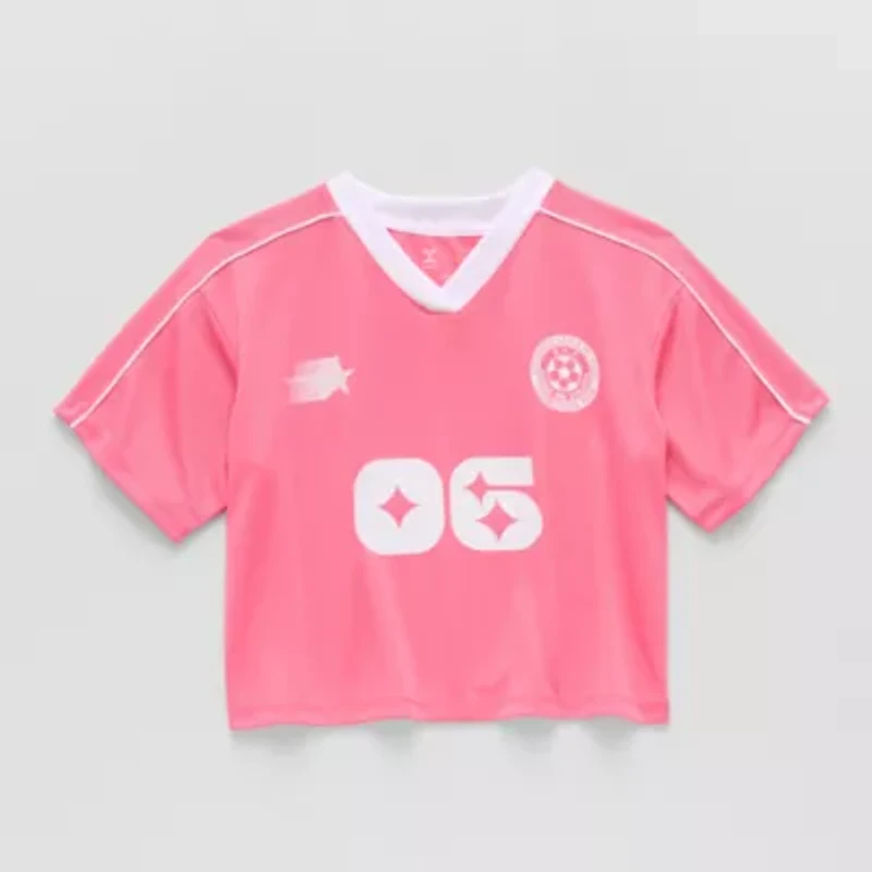 Xersion Big Kid Girls V Neck Short Sleeve Moisture Wicking Quick Dry Jersey