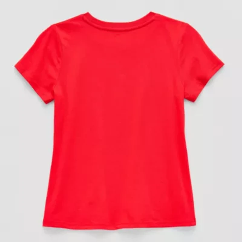 Xersion Little & Big Kid Girls Crew Neck Short Sleeve Regular Fit Graphic T-Shirt