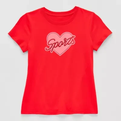 Xersion Little & Big Kid Girls Crew Neck Short Sleeve Regular Fit Graphic T-Shirt