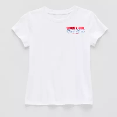 Xersion Little & Big Kid Girls Crew Neck Short Sleeve Regular Fit Graphic T-Shirt