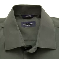 U.S. Polo Assn. Mens Slim Fit Stretch Fabric Long Sleeve Dress Shirt