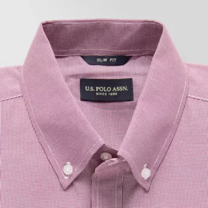 U.S. Polo Assn. Mens Slim Fit Stretch Fabric Long Sleeve Dress Shirt