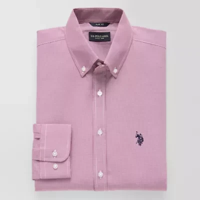 U.S. Polo Assn. Mens Slim Fit Stretch Fabric Long Sleeve Dress Shirt