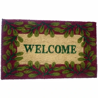 PVC Welcome Leaves Rectangular Doormat - 18"X30"