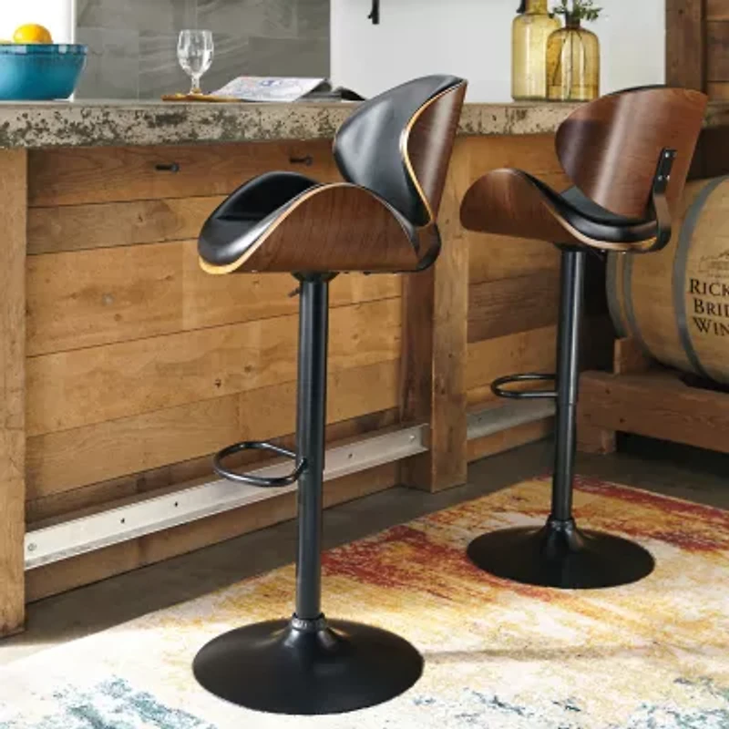 Signature Design by Ashley® Bellatier Upholstered Adjustable Height Barstool