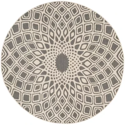 Safavieh Courtyard Collection Jacinth Geometric Indoor/Outdoor Round Area Rug